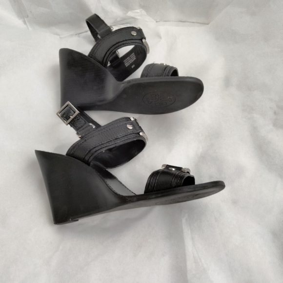 Tory Burch Carys Leather Wedges size 9M - Picture 1 of 16